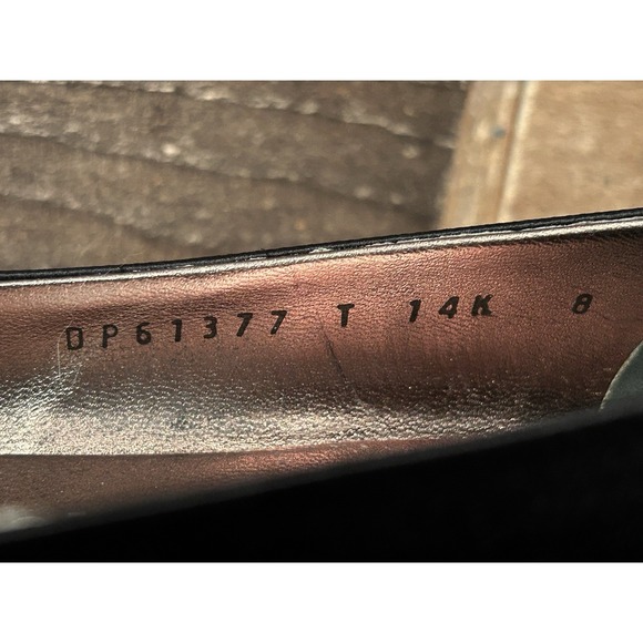 Salvatore Ferragamo Women's Black Silk Ballet Flats with Brown Satin Bow 8 - Picture 6 of 11